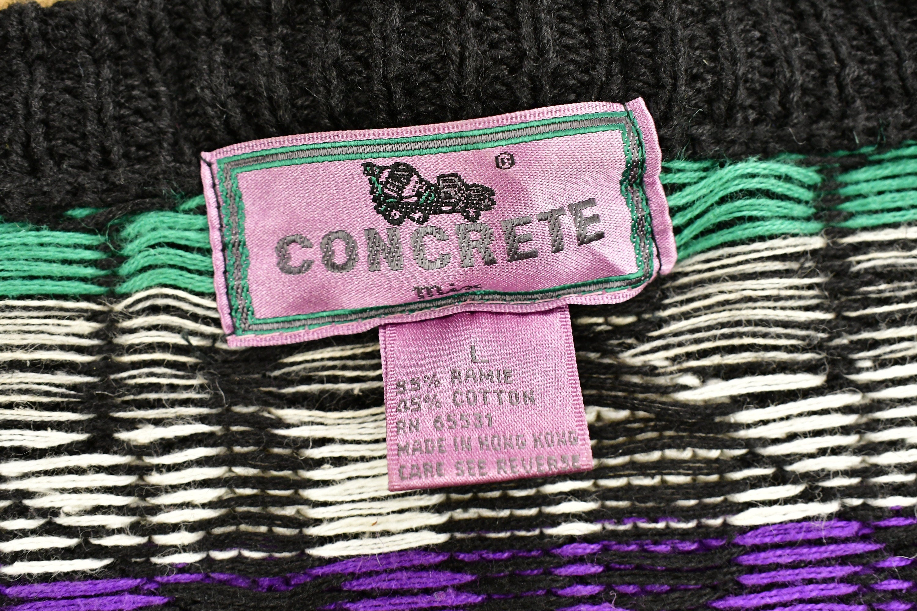 Vintage 1990s Concrete 3D Cable Knit Cardigan Sweater