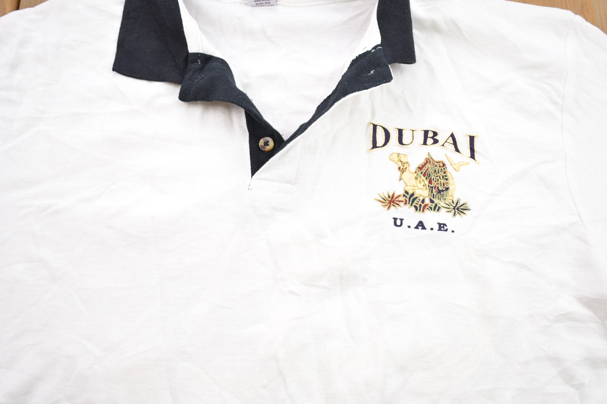 Vintage 1990s Dubai United Air Emirates Graphic Polo Shirt  Embroidered Polo  Streetwear  Retro Style  Short Sleeve Shirt  Made In USA