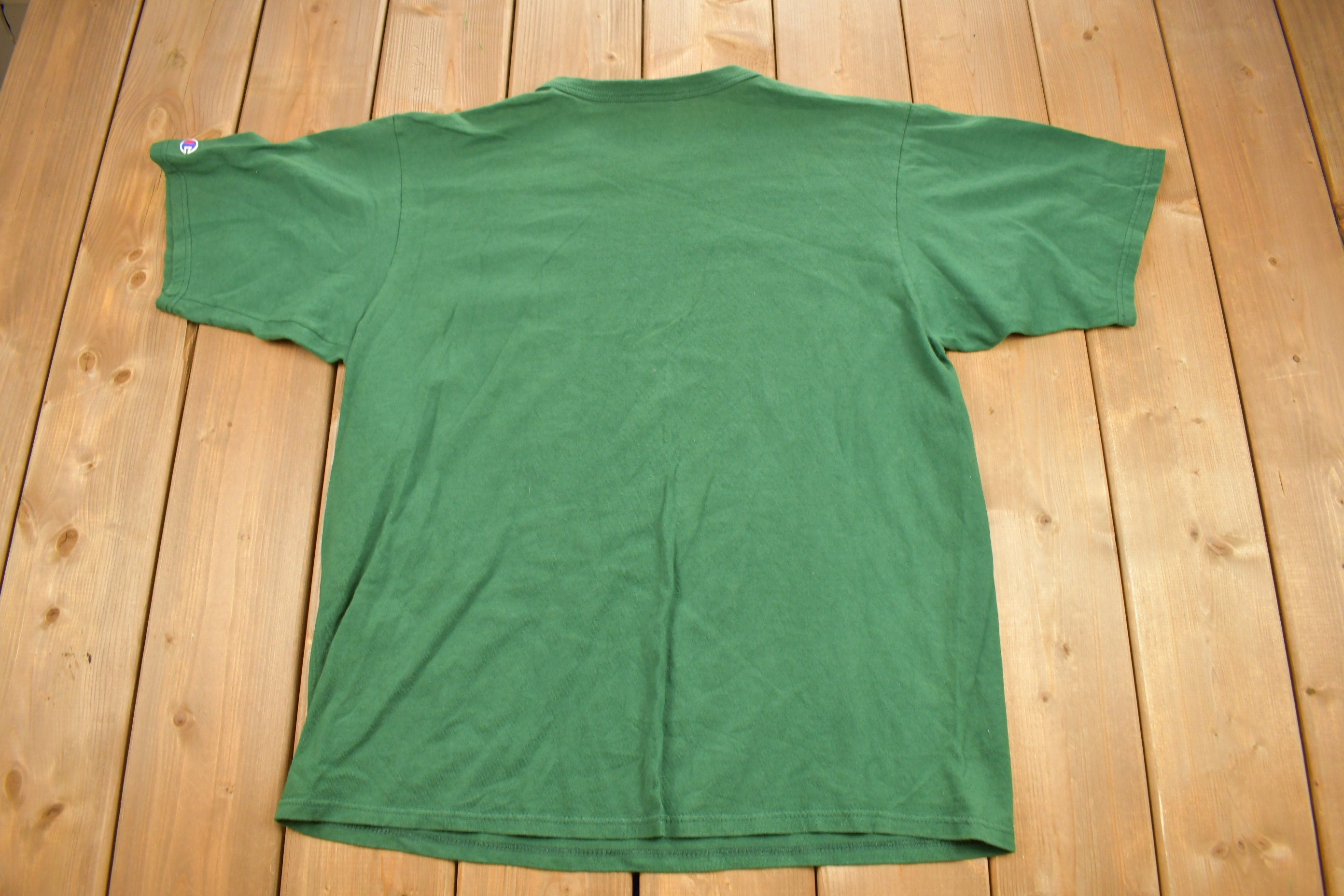 Vintage 1990s Champion Green Small Logo T-Shirt