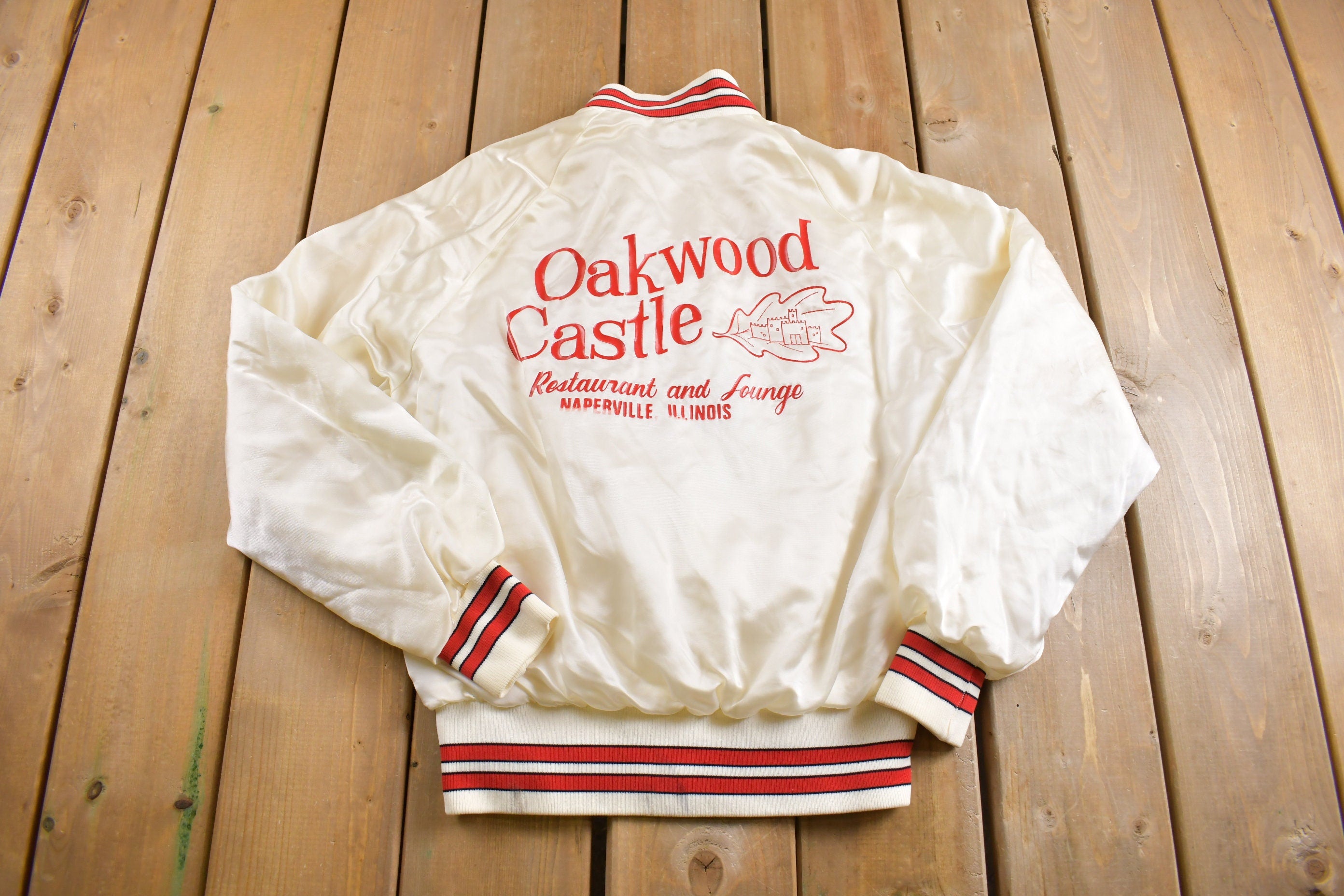 Vintage 1980s Oakwood Castle Satin Uniform Jacket