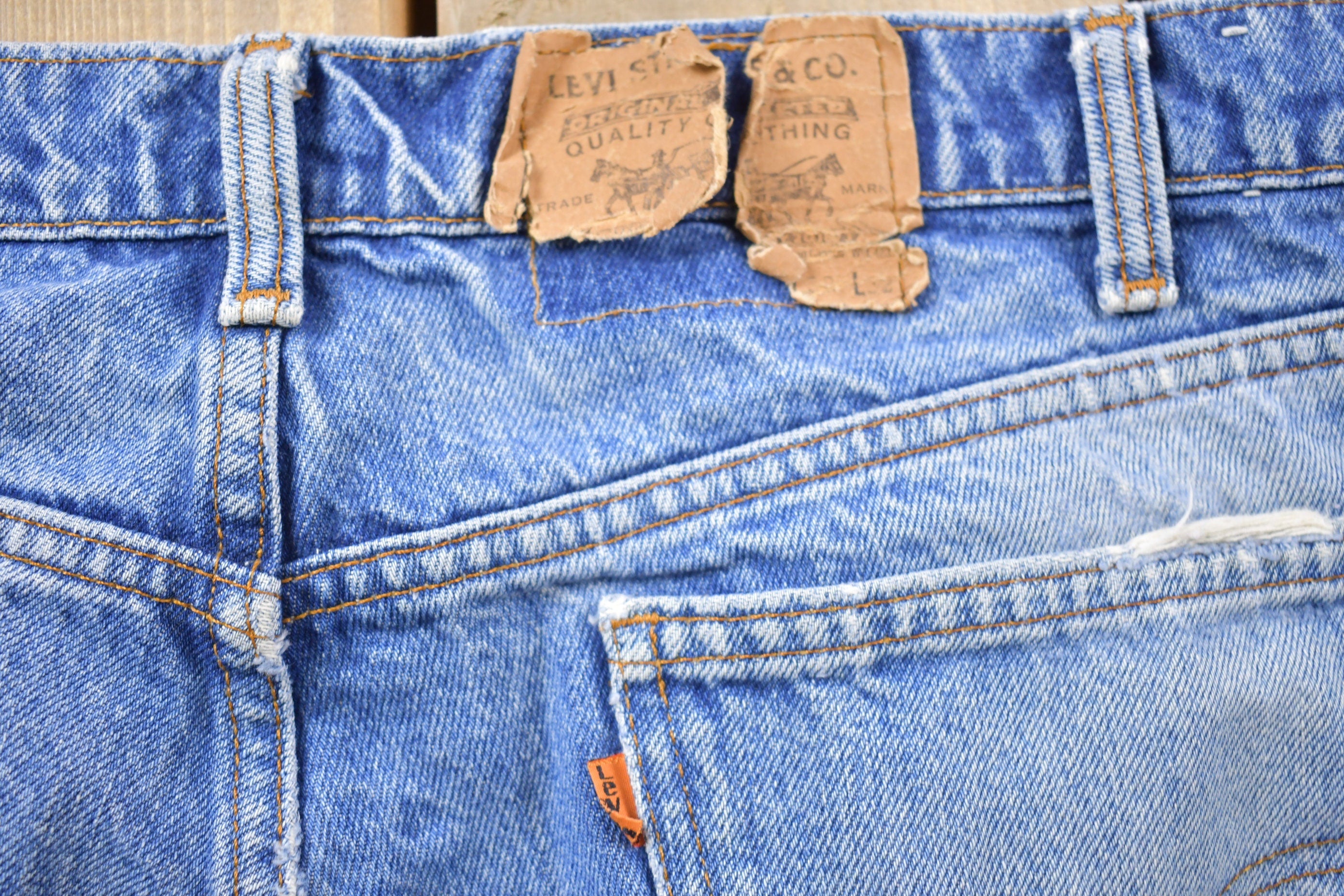 Vintage 1980s Levi's Orange Tab Jeans Size 32 x 31