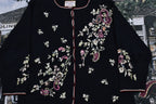 Vintage 1990s Floral Knit Cardigan Button Up Sweater