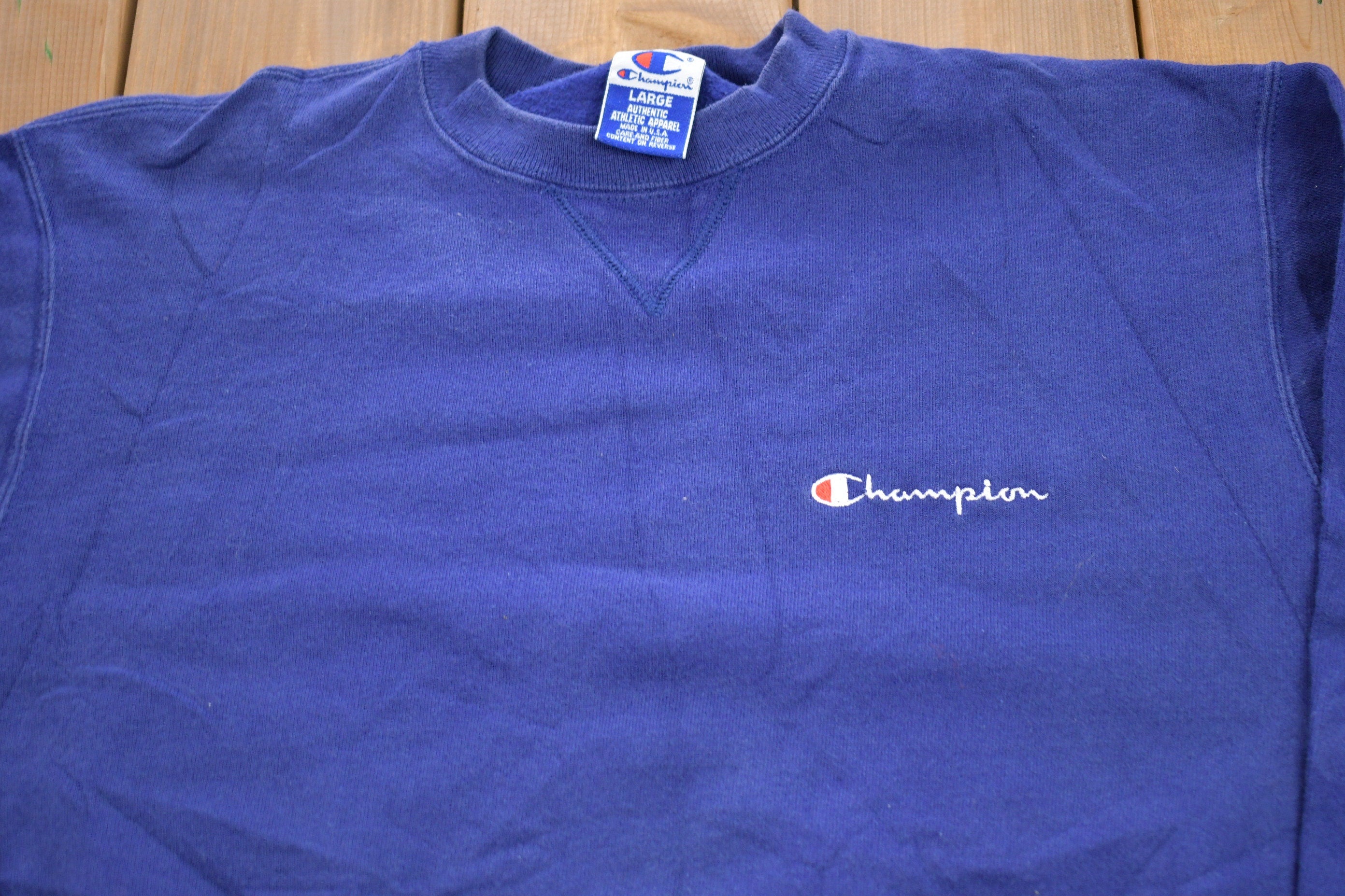 Vintage 1990s Champion Embroidered Logo Sweatshirt