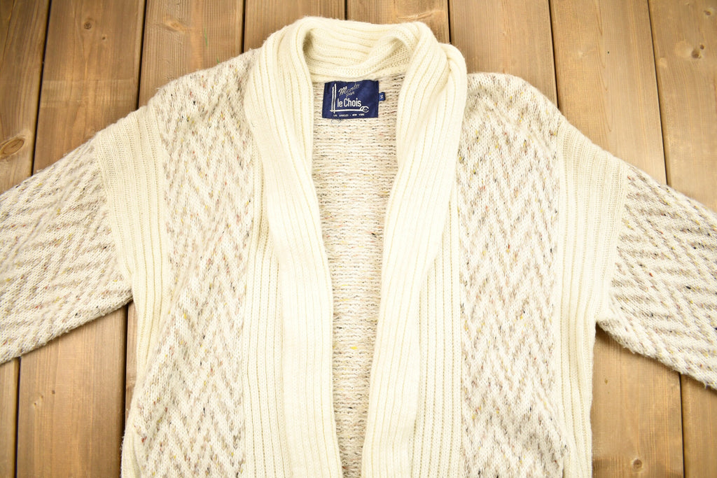 Vintage 1980s Monto Pan Le Chois Long Shall Cardigan Sweater