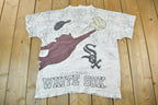 Vintage 1990s Looney Tunes Chicago White Sox MLB Cartoon Promo T-Shirt / Distressed / 90s Graphic Tee / Taz / Made In USA / Baseball