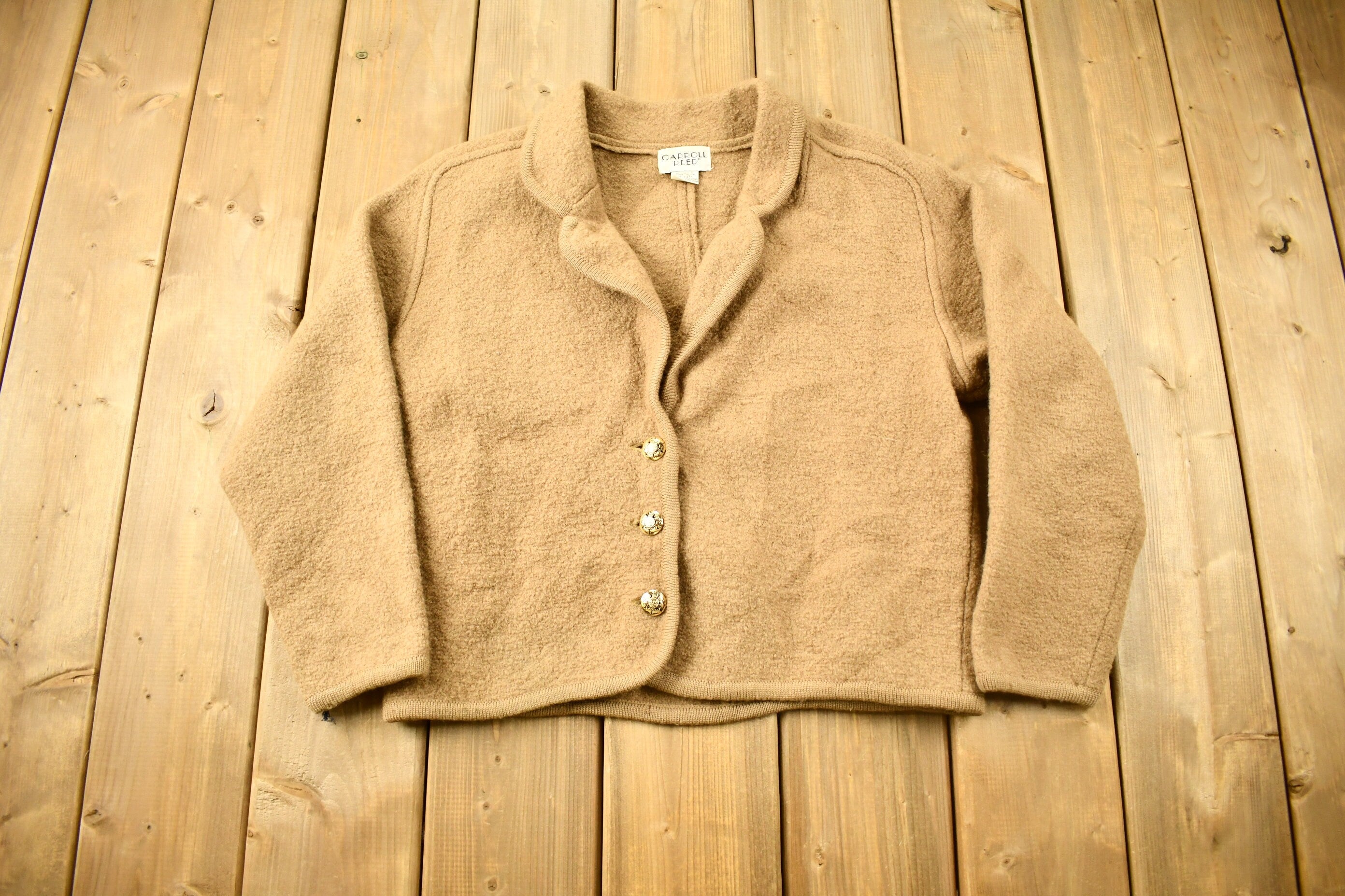 Vintage 1990s Carroll Reed Button Up Cardigan Blazer