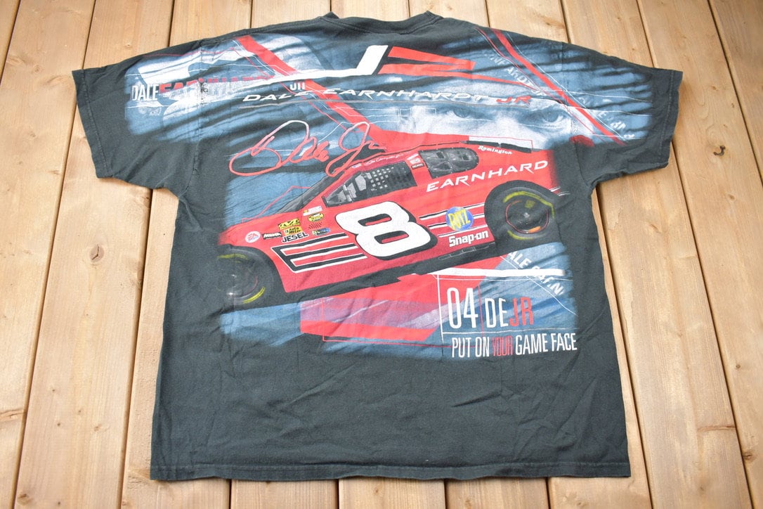 Vintage 2004 Dale Earnhardt Jr Vintage NASCAR Racing All Over Print T-Shirt