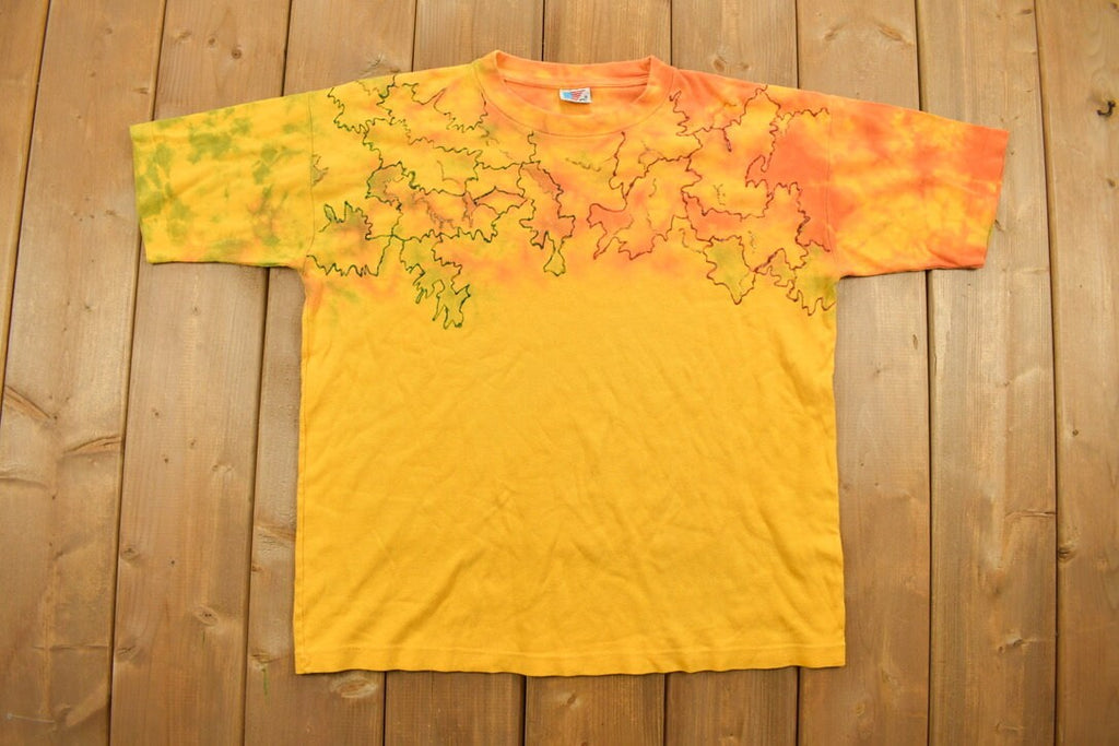 Vintage 1990s Super T's Yellow Tie Dye T-shirt