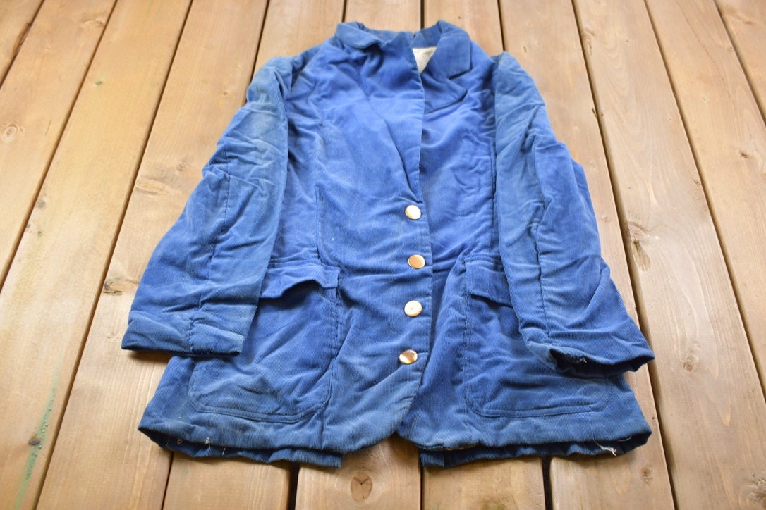 Vintage 1990'S Blue Cordarouy Jacket