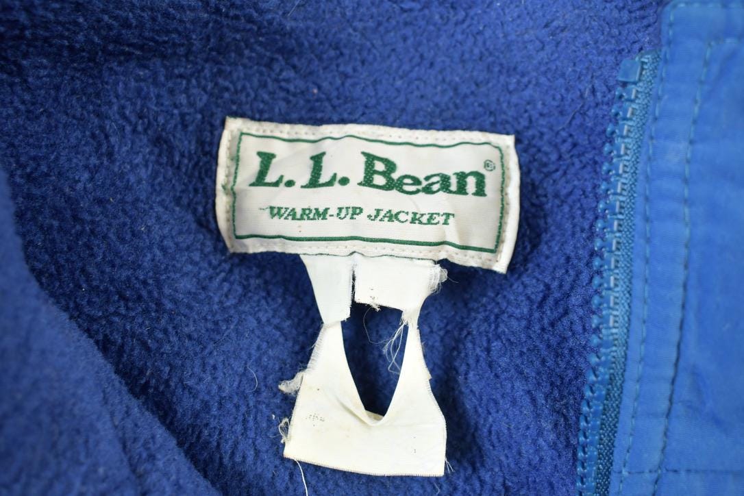 Vintage 1980s LL Bean Fleece Lined Three Season Warm Up Jacket