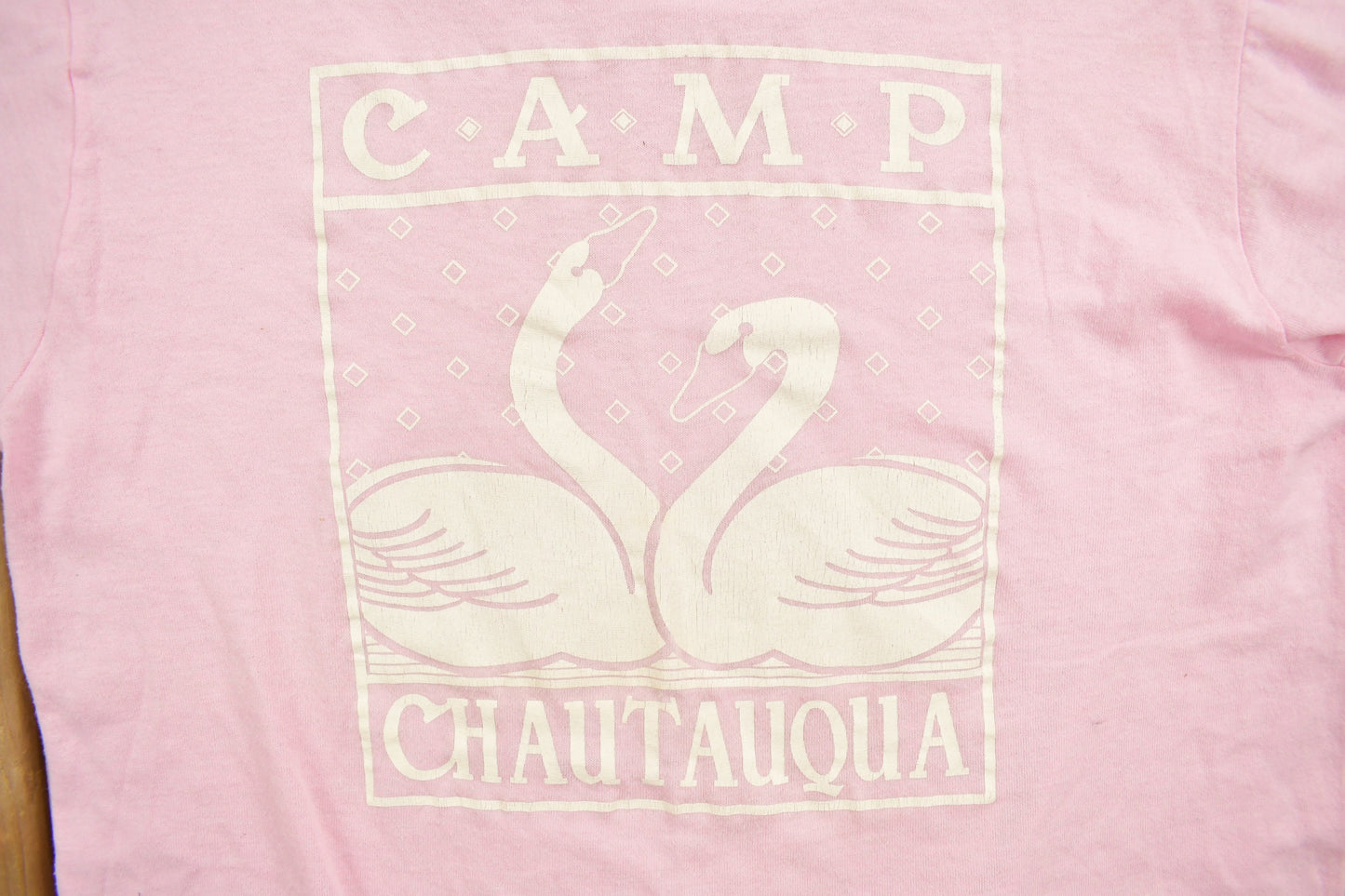 Vintage 1980s Camp Chautauqua Pink Youth Souvenir T Shirt / Rare Vintage / Vacation Tee / Travel T Shirt / Made in USA / Single Stitch