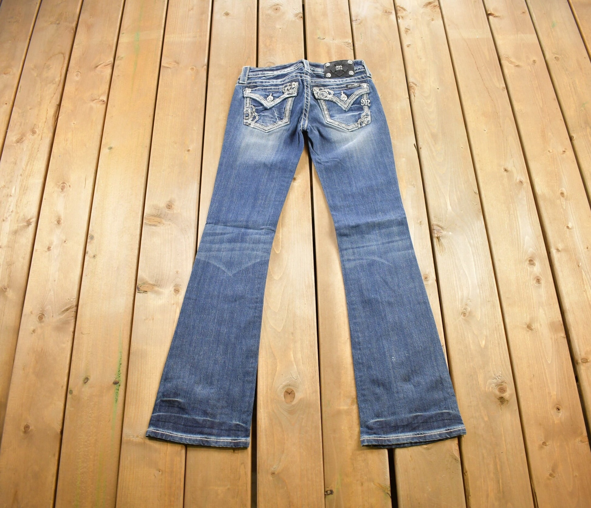 Vintage Y2K Miss Me Bedazzled Low Rise Jeans Size 26x32