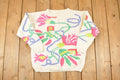 Vintage 1990s Susann D Abstract Hand Knit Crewneck Sweater Womens L
