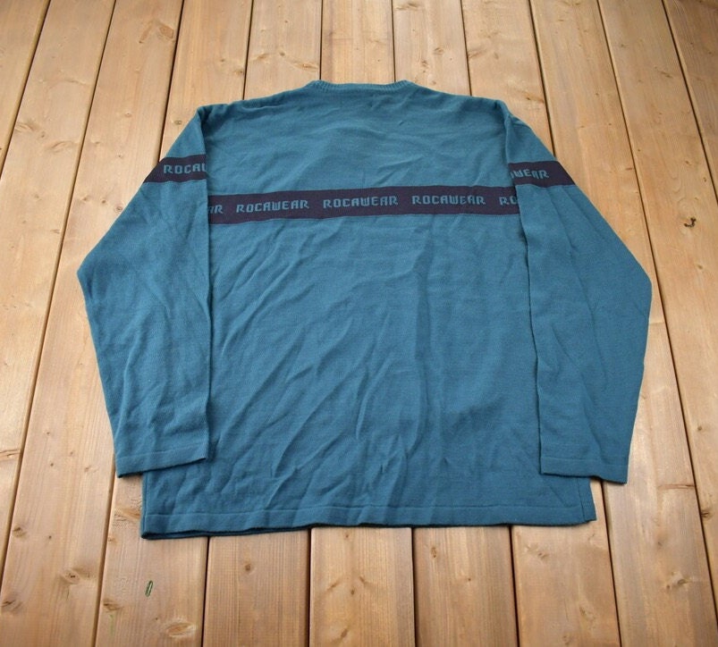 Vintage 1990s Roc A Wear Deadstock Knit Crewneck Sweater Size XL