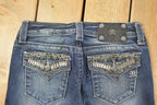 Vintage Deadstock Y2K Miss Me Bedazzled Low Rise Jeans Women's Size 26x31