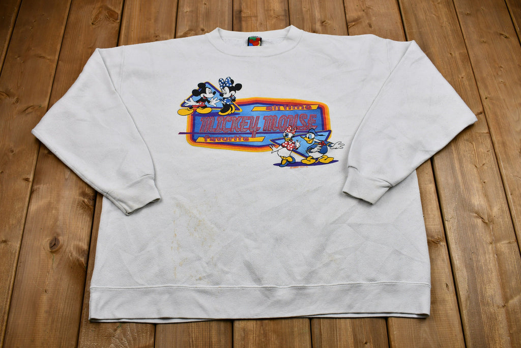 Vintage 1990s Distressed All Time Favorite Mickey Mouse Crewneck