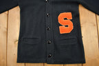 Vintage 1950s Collegiate Knit Cardigan Sweater