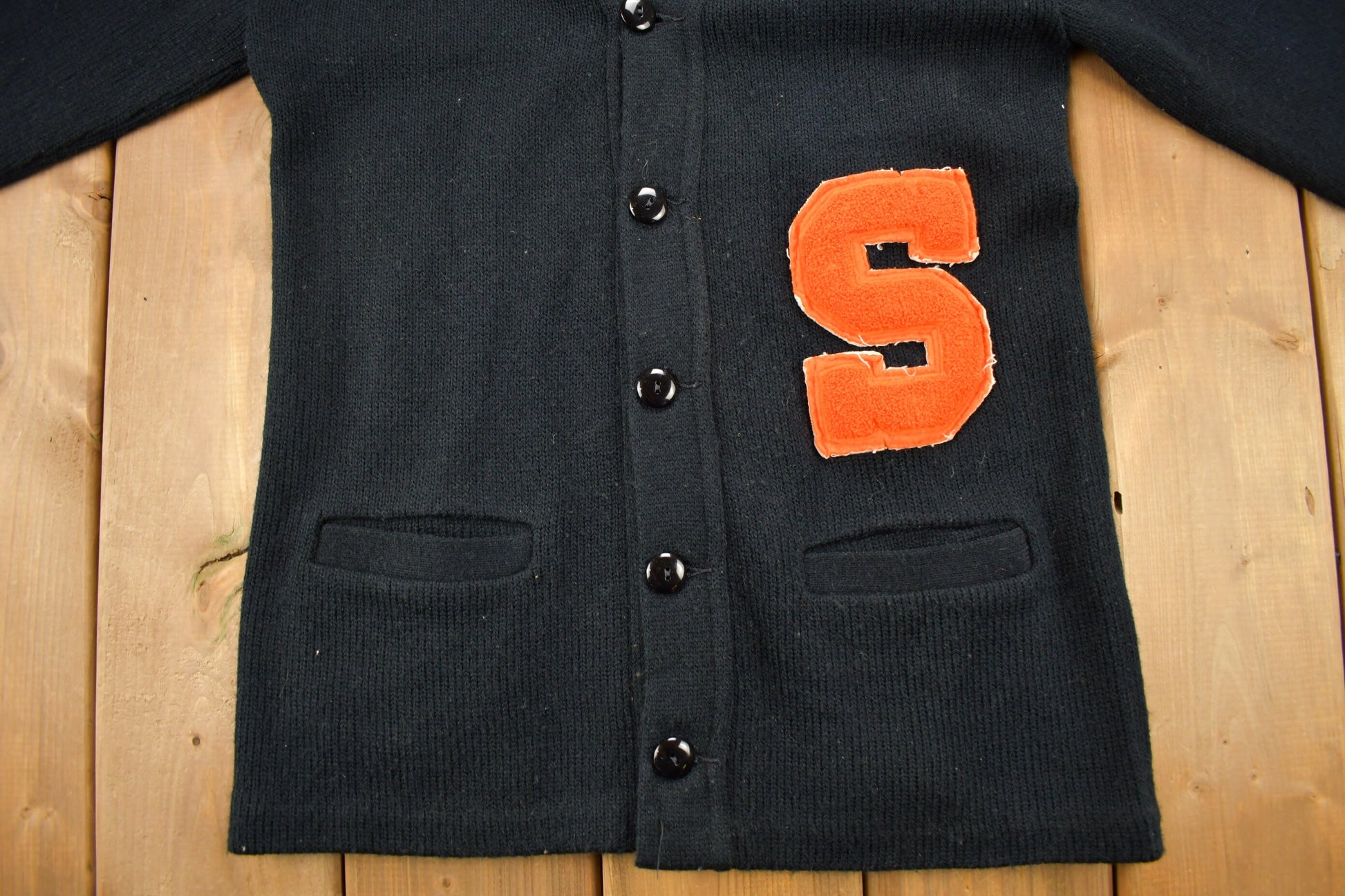 Vintage 1950s Collegiate Knit Cardigan Sweater