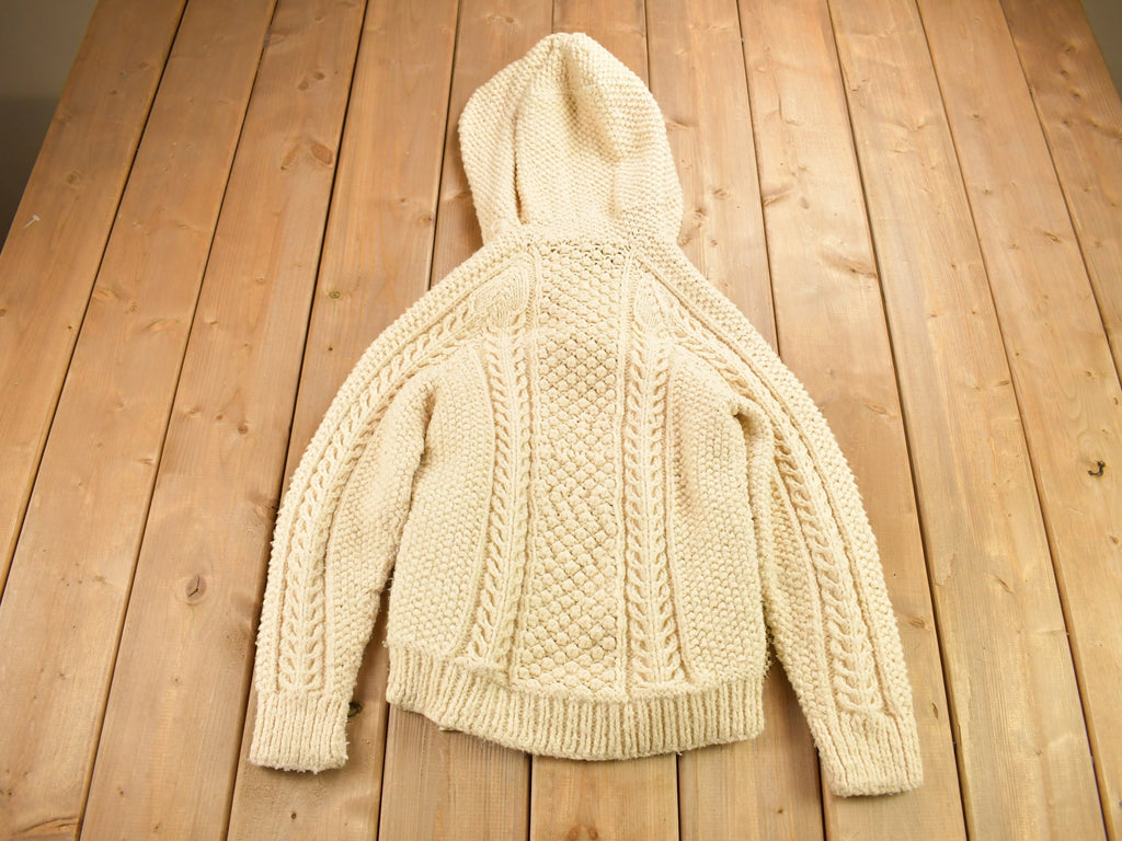 Vintage 1980s 3D Cable Knit Hoodie