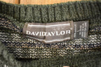 Vintage 1990s David Taylor Abstract Striped Knit Crewneck Sweater Men's L