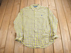 Vintage 1980s Ralph Lauren Plaid Button Up Dress Shirt