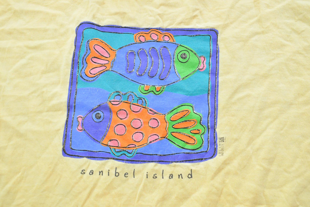 Vintage 1990 Sanibel Island Souvenir Fish T Shirt Mens L