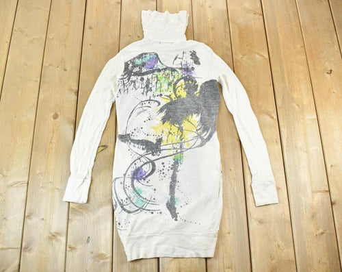 Women Vintage Neon 90s Y2K T-Shirt / Vigoss Grunge Skull Print / Contrast Stitch / Internet Famous Clothing / Over Dyed