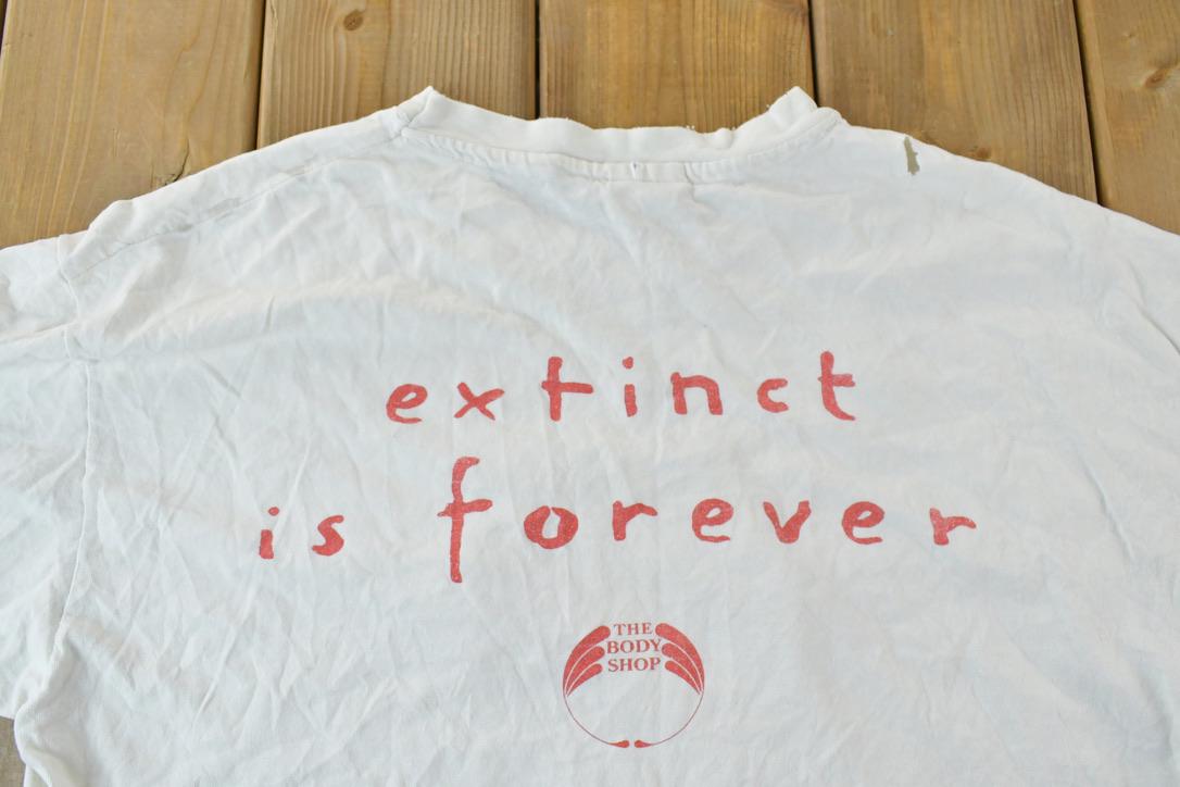 Vintage 1990s Extinct Is Forever the Body Shop Animal Graphic T-Shirt