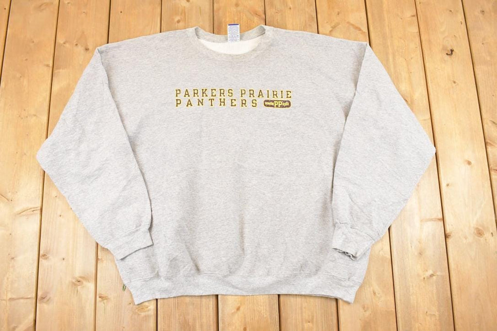 Vintage 1990s Parker Prairies Panthers Champion Graphic Print Crewneck Sweatshirt Men's XL