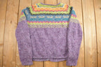 Vintage 1990s Rainbow Floral Knitted Cardigan Sweater