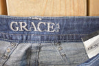 Vintage Deadstock Y2K Grace In LA Bedazzled Bootcut Low Rise Skinny Jeans Women's Size 27 x 32
