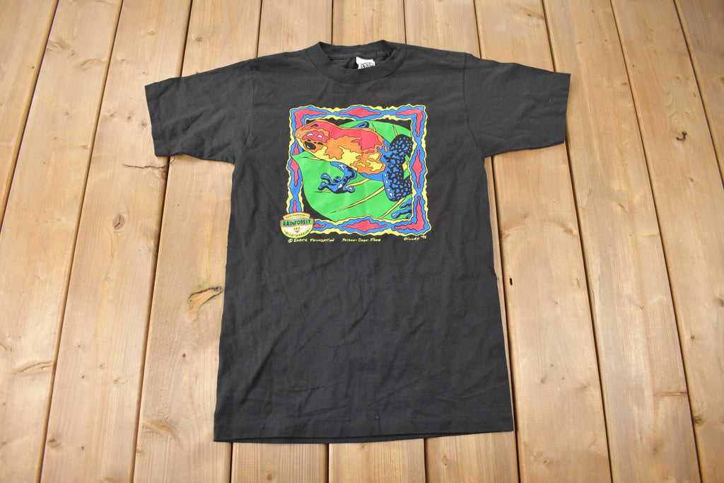 Vintage 1995 Poison Dart Frog Earth Foundation Single Stitch Graphic T-Shirt Made In USA