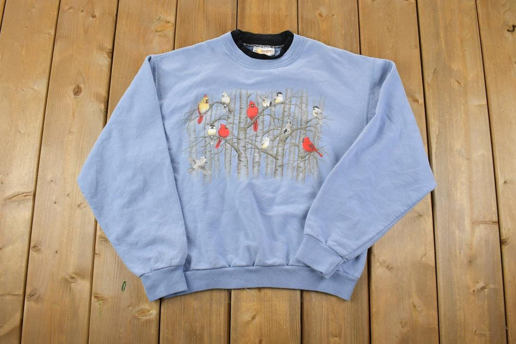 Vintage 1990s Morning Sun Bird Theme Double Collar Crew Neck