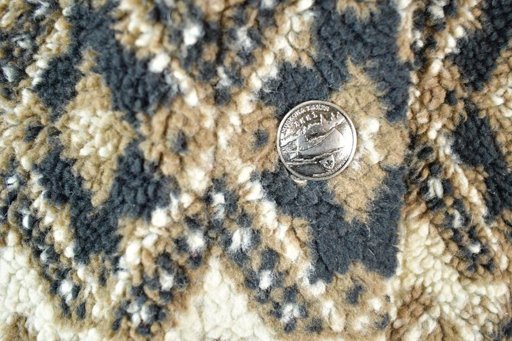 Vintage 1990s Muskoka Lakes All Over Print Abstract Pattern Button Up Fleece Sweater Mens L / 90s Knit Crewneck / Vintage Preppy Knits /