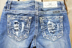 Vintage Y2K Miss Me Bedazzled Low Rise Jeans Size 27x30