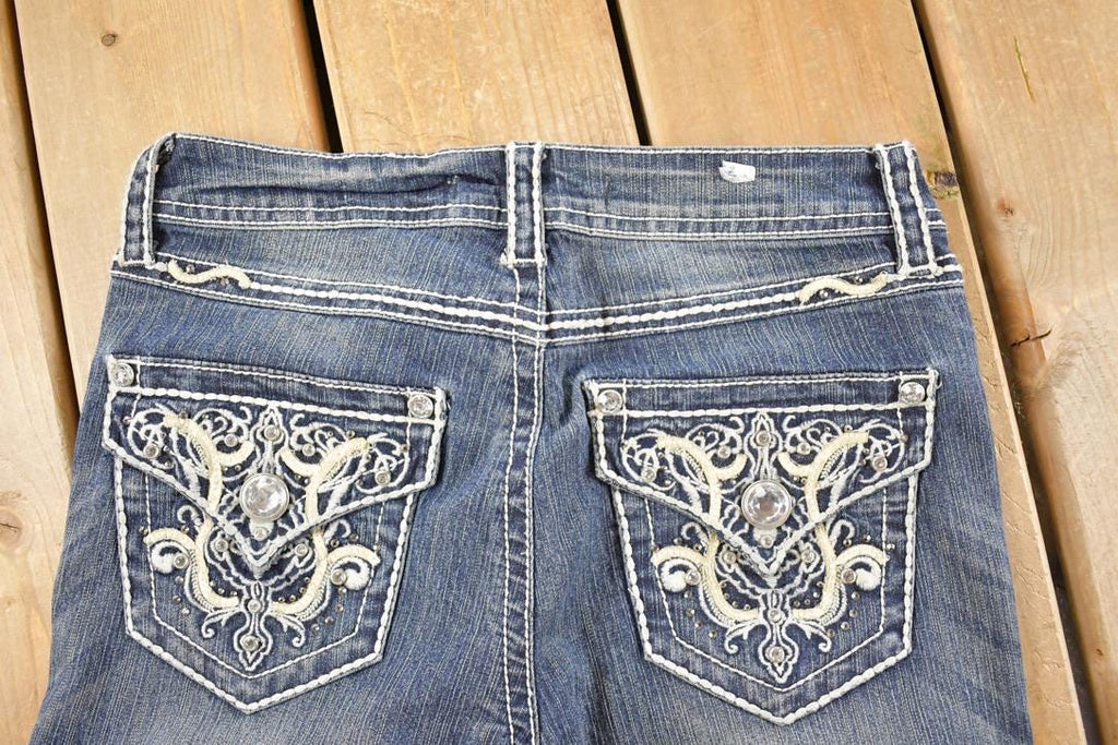 Vintage Deadstock Y2K Real Jeans Bedazzled Low Rise Jeans Women's Size 27 x 32