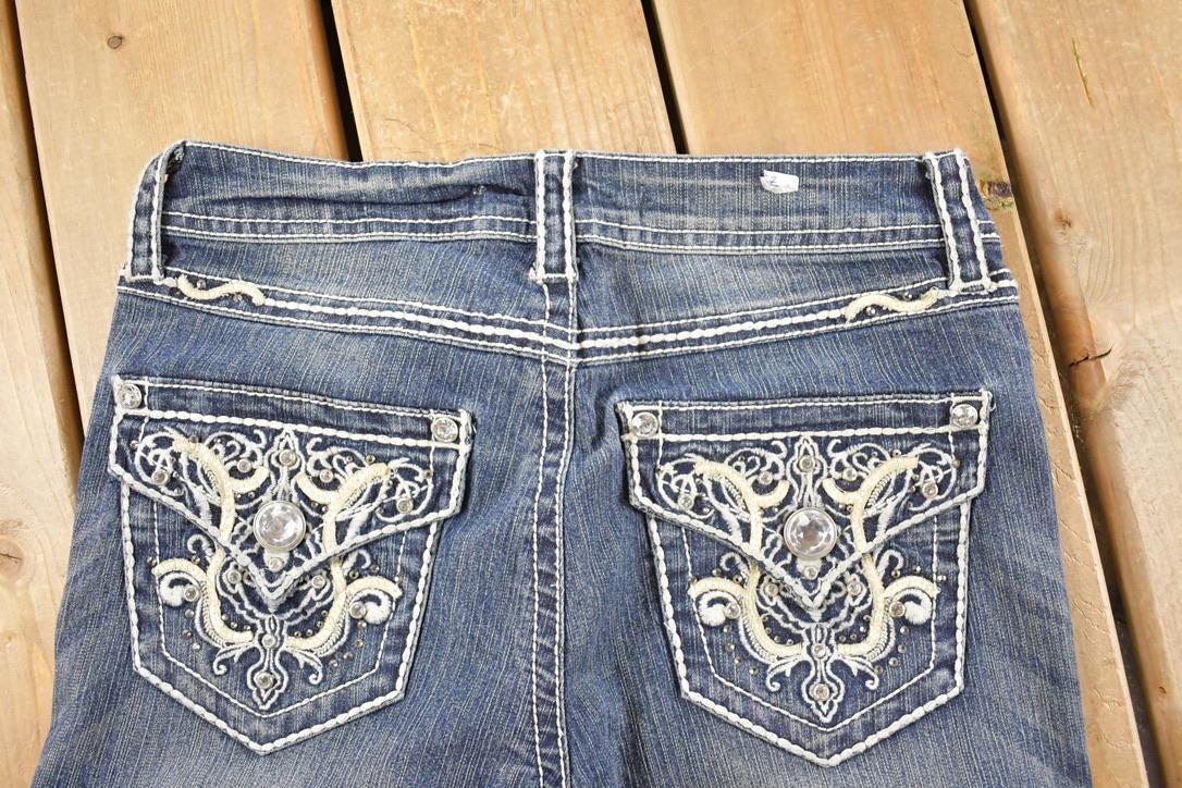 Vintage Deadstock Y2K Real Jeans Bedazzled Low Rise Jeans Women's Size 27 x 32