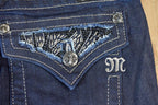 Vintage Y2K Deadstock Miss Me Bedazzled Low Rise Jeans Size 26x31