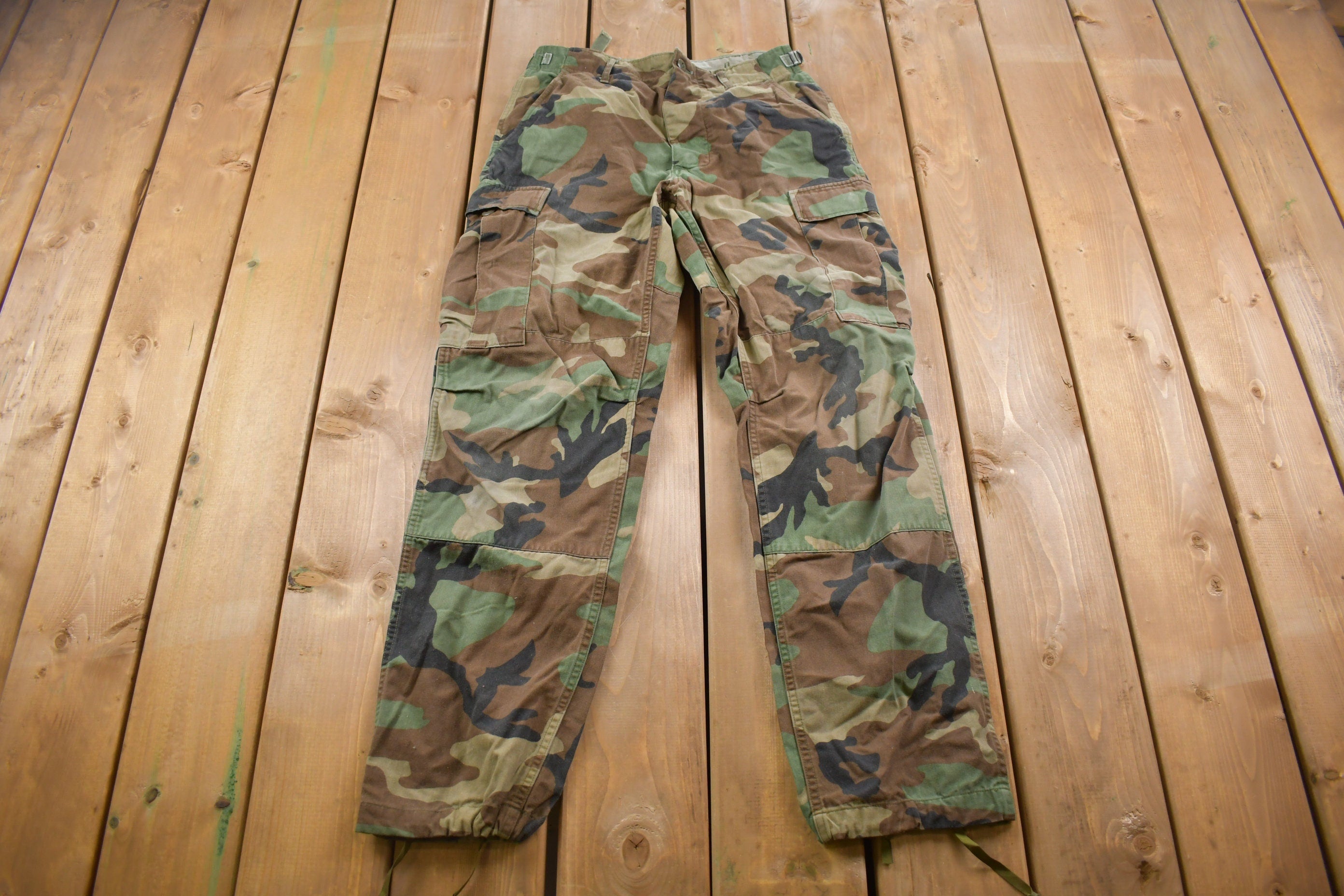 Vintage 2001 Military Woodland Camouflage Cargo Pocket Pants 30 x 30