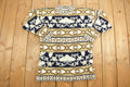 Vintage 1990s Knitted Gold Link Pattern Crewneck Sweater