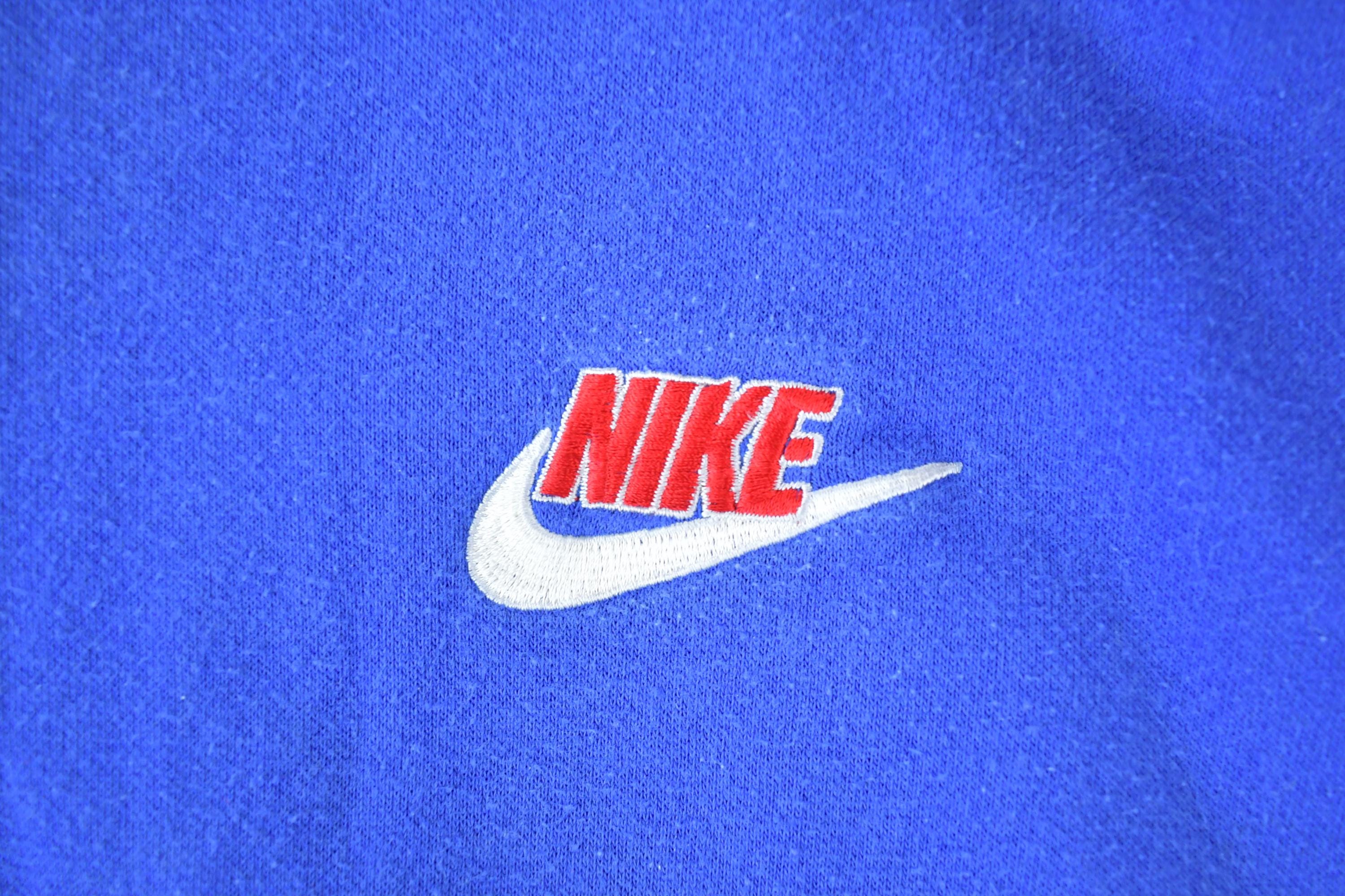 Vintage 1990s Nike Embroidered Mini Swoosh Hoodie Sweatshirt