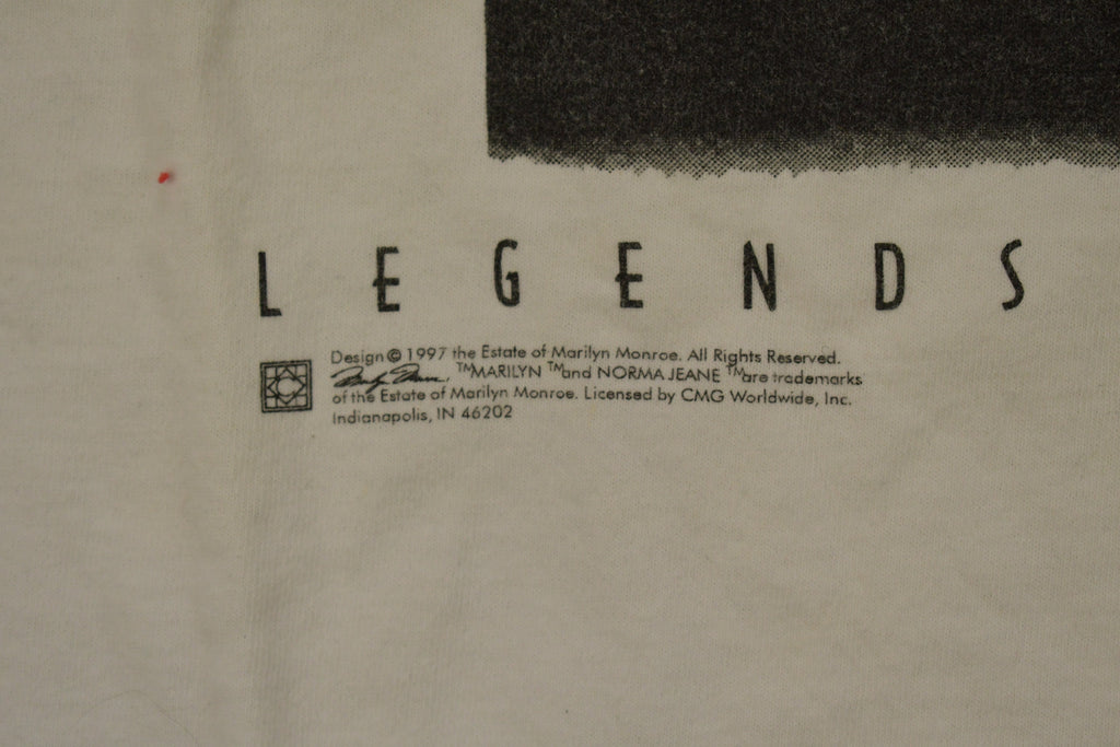 Vintage 1997 James Dean & Marilyn Monroe Legends Of Hollywood Graphic T Shirt