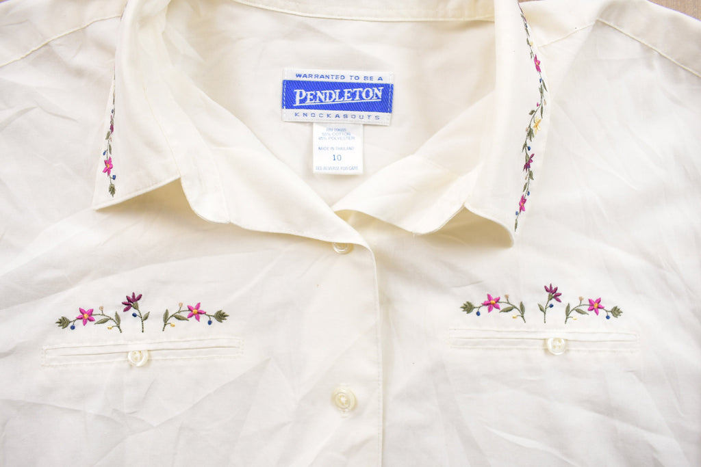 Vintage 1990s Pendleton Small Floral Accents Button Up Shirt
