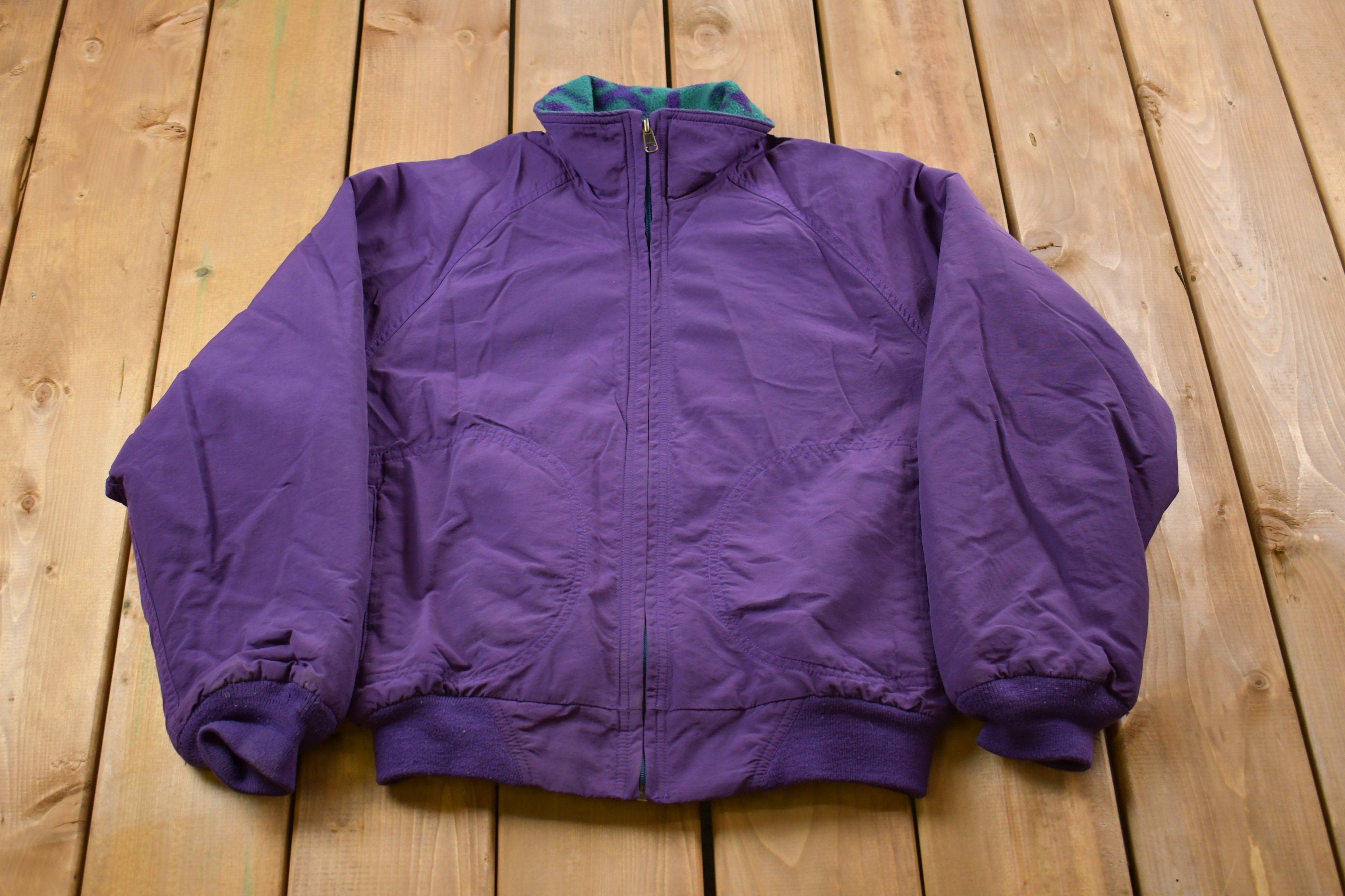 Vintage 1990s Woolrich Aztec Fleece Windbreaker Jacket