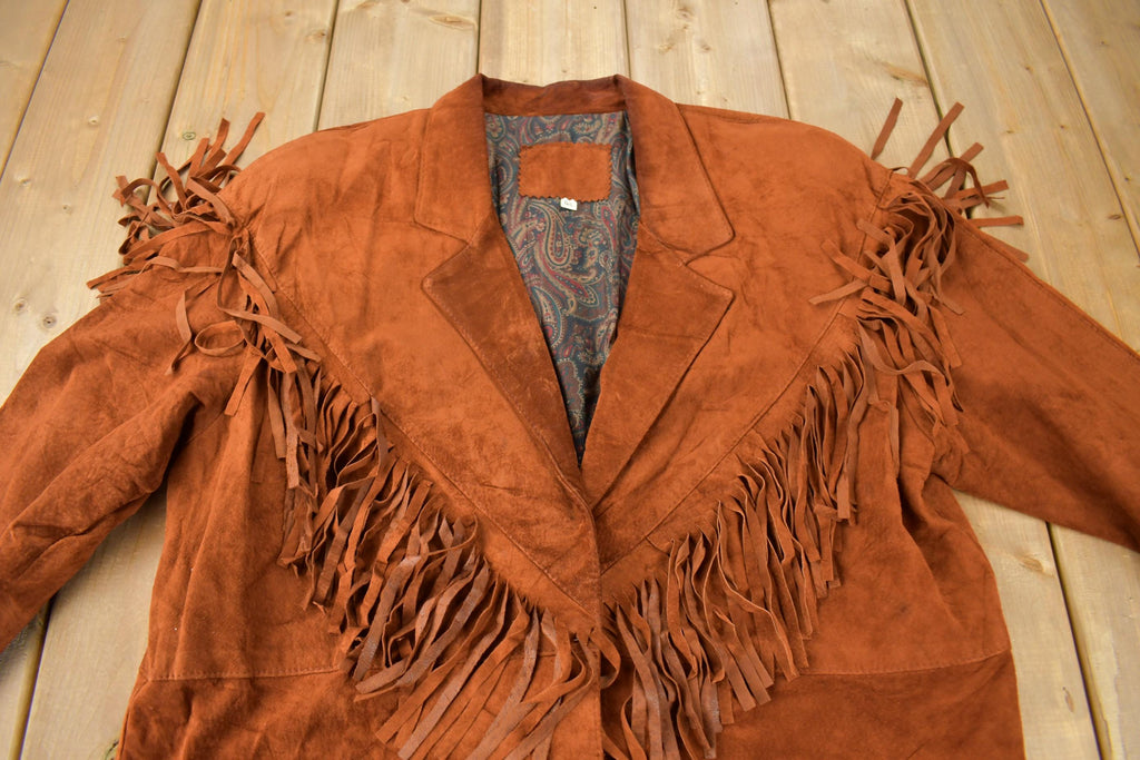 Vintage 1990s Genuine Leather Suede Fringe Jacket
