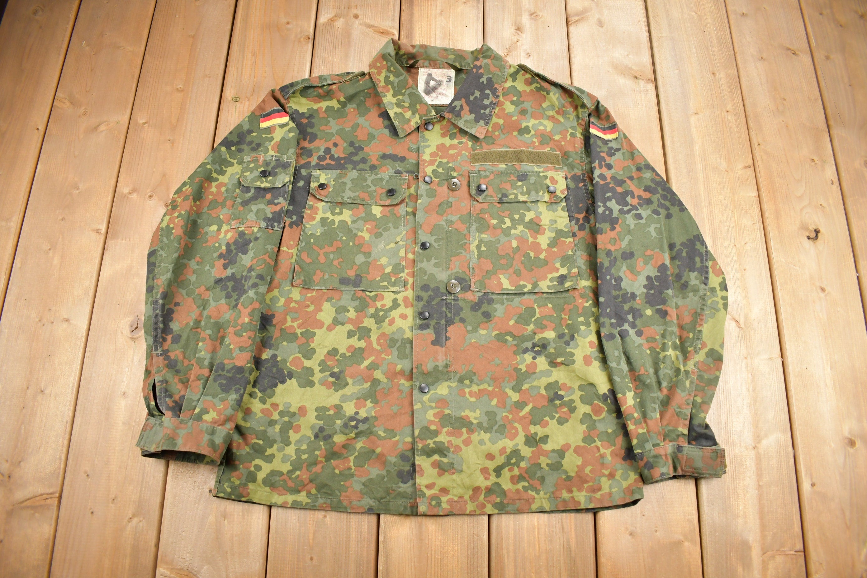 Vintage 1980s Military Camouflaged Jacket
