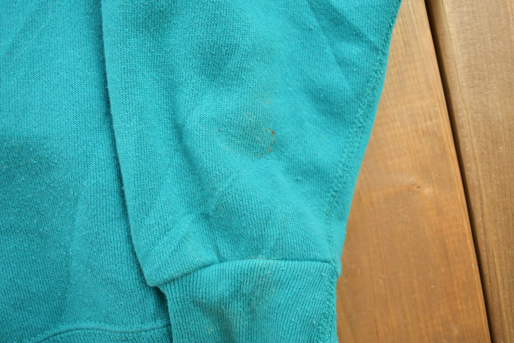 Vintage 1990s Sweats Appeal Turquoise Floral Cardigan Sweater