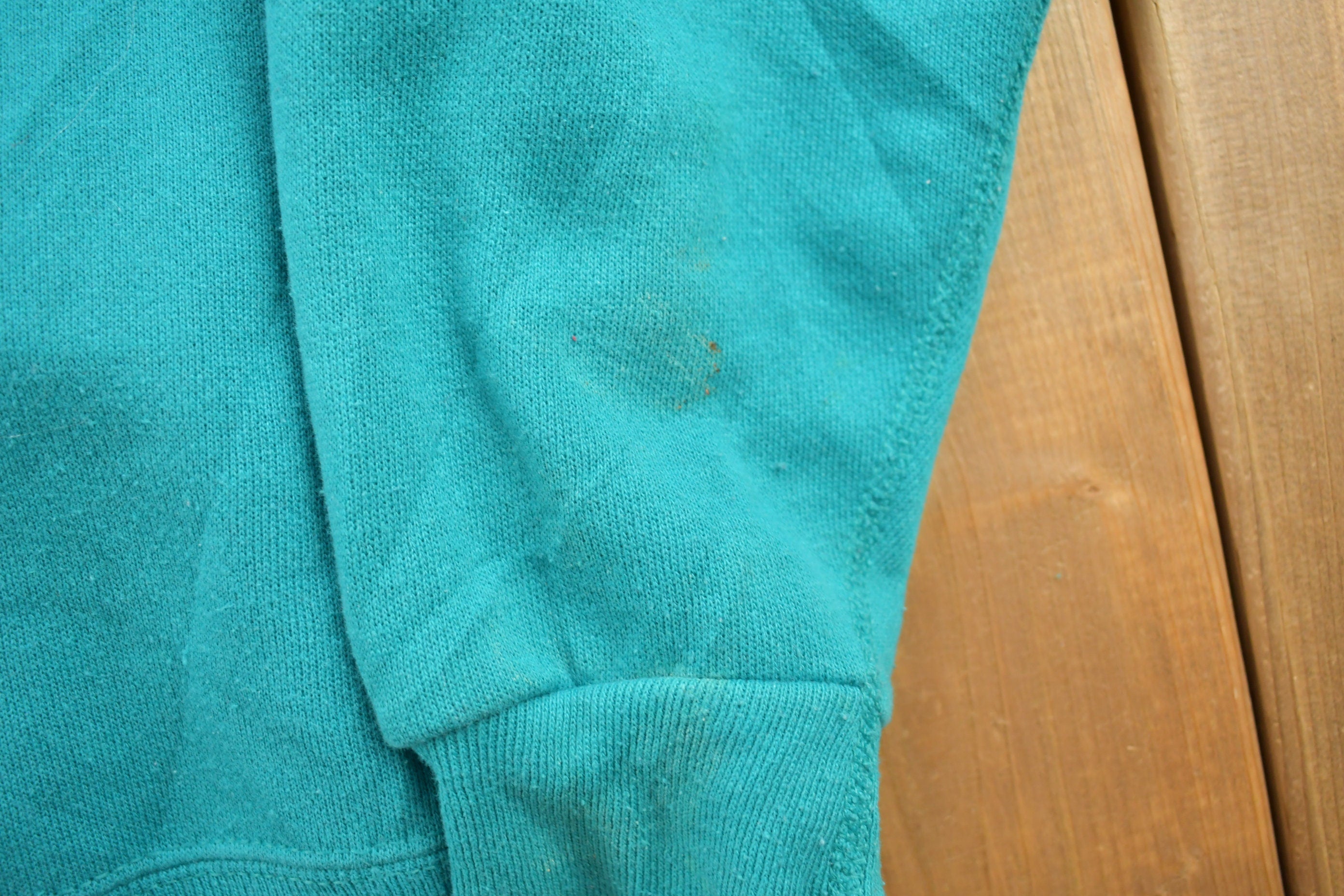 Vintage 1990s Sweats Appeal Turquoise Floral Cardigan Sweater