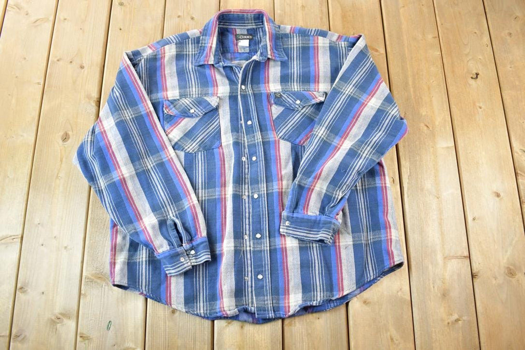 Vintage 1990's Codet Plaid Button Up Western Shirt Made In USA