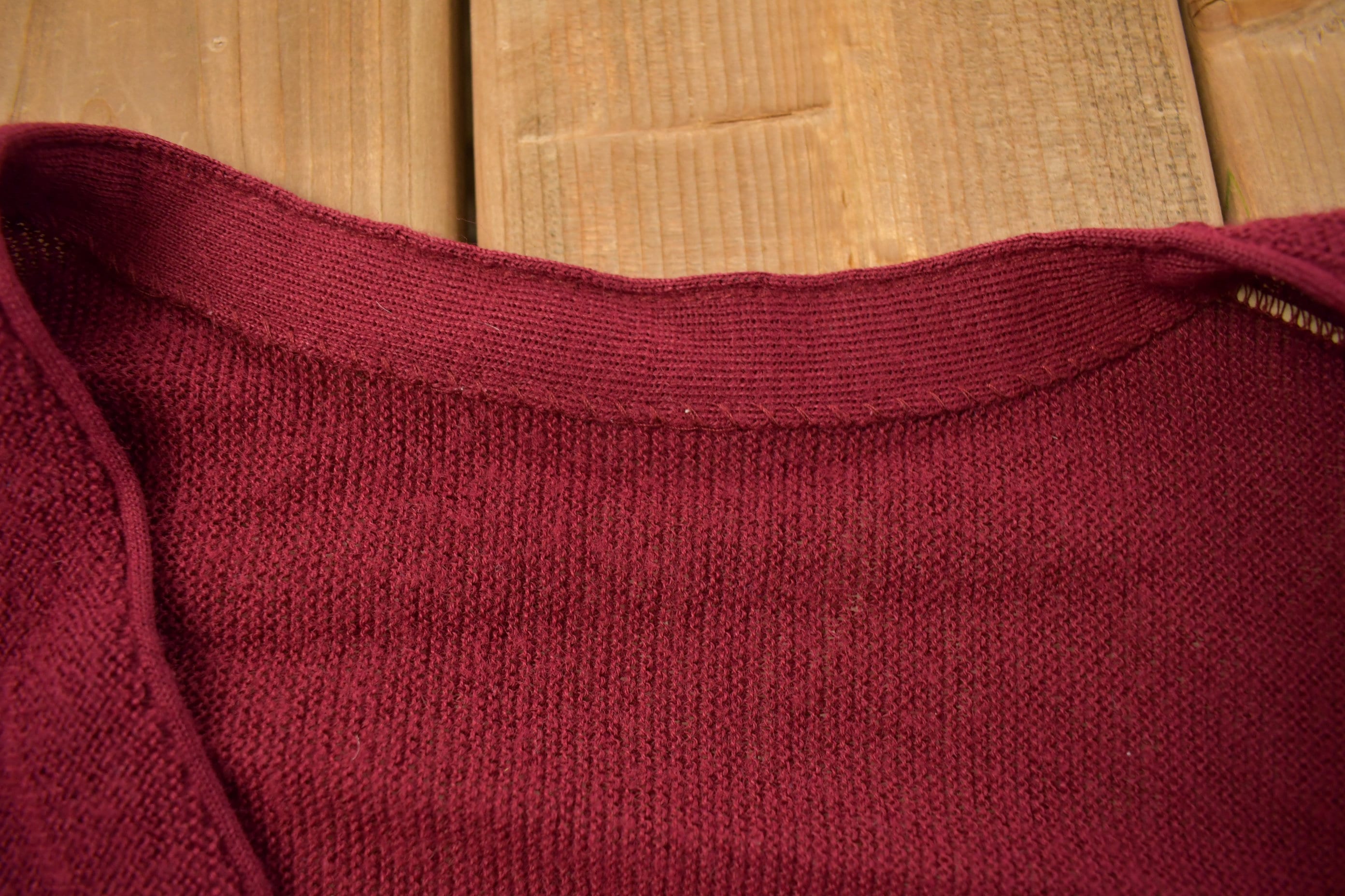 Vintage 1990s Maroon Cardigan Sweater